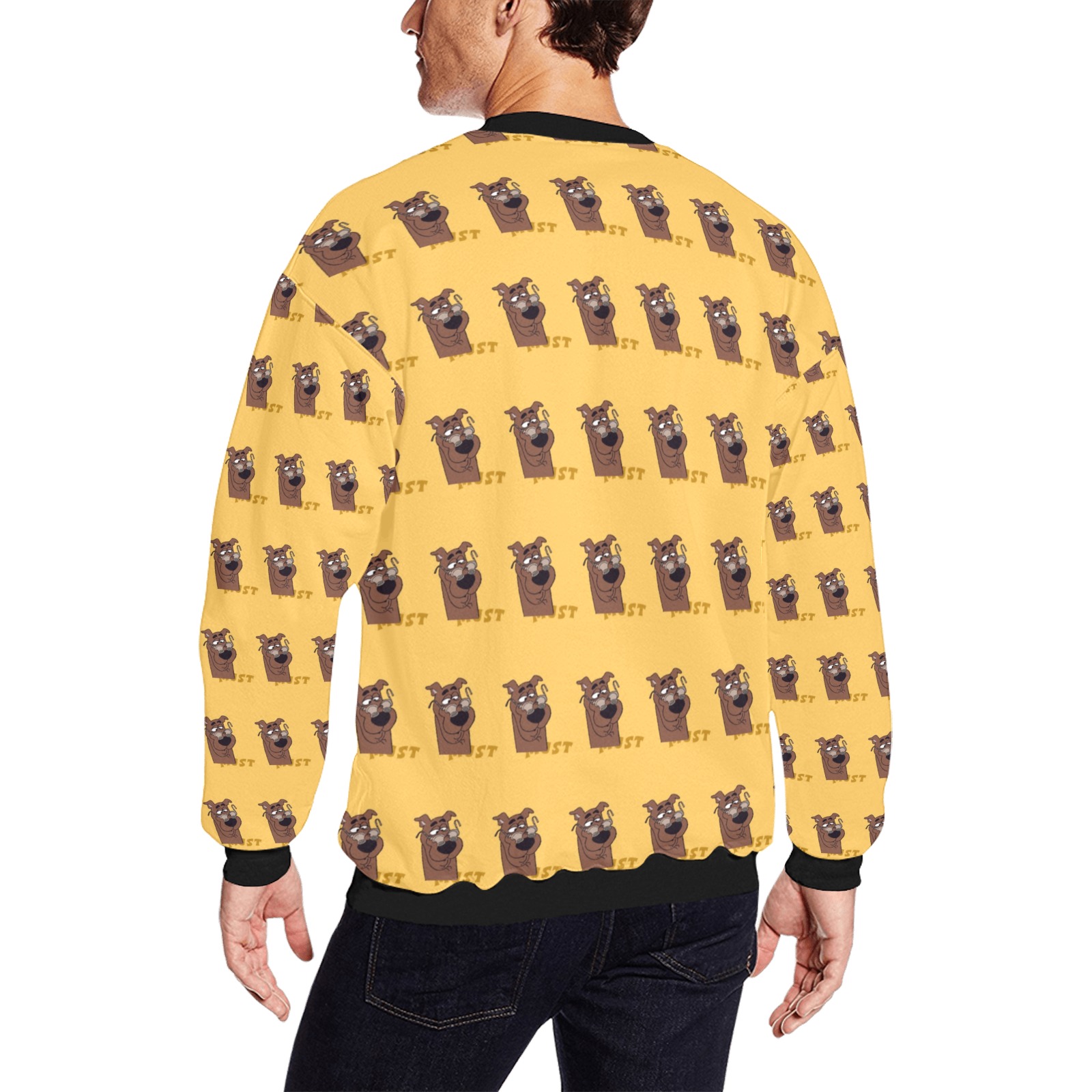 pattern (33) Men's Oversized Fleece Crew Sweatshirt (Model H18)