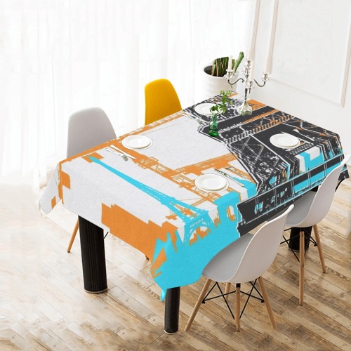 WE BUILT THIS CITY PARIS Cotton Linen Tablecloth 60" x 90"