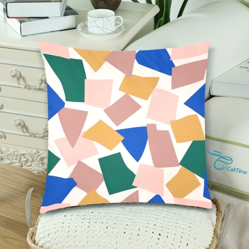 Geometric Abstract Shapes Custom Zippered Pillow Cases 18"x 18" (Twin Sides) (Set of 2)