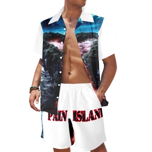 Pain Island Men's Shirt and Shorts Outfit with Pocket (Set 26)