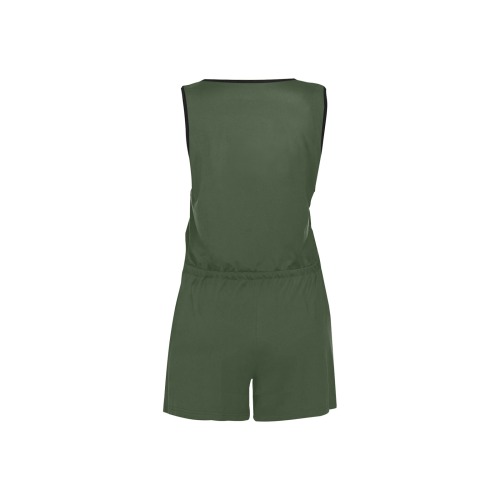 Green Jumpsuit All Over Print Short Jumpsuit (Sets 04)