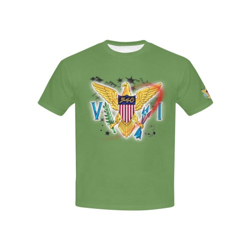 TRENDY LIONESS COUTURE VI FLAG  KIDS GREEN TEE Kids' All Over Print T-shirt (USA Size) (Model T40)