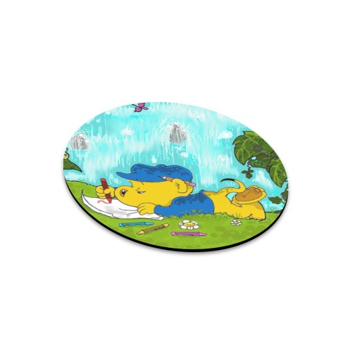 Ferald Drawing By The Waterfall Round Mousepad