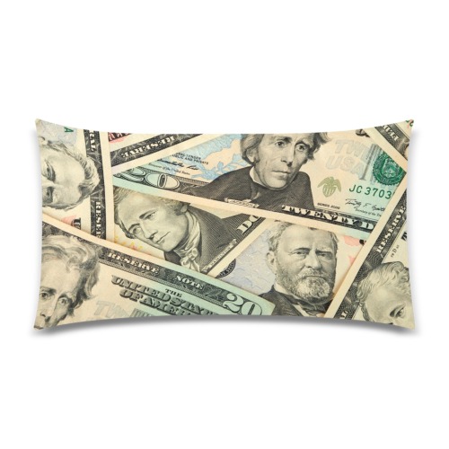 US PAPER CURRENCY Rectangle Pillow Case 20"x36"(Twin Sides)