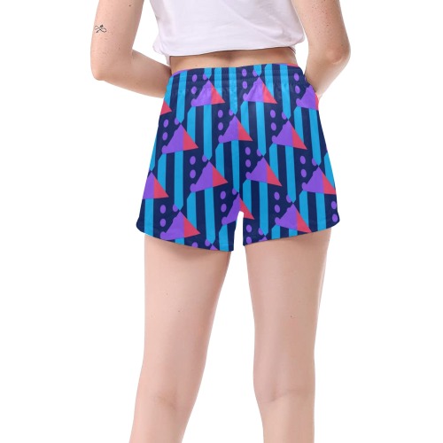 Trendy Colorful Geometric Pattern - Repper Women's Mid-Length Board Shorts (Model L55)