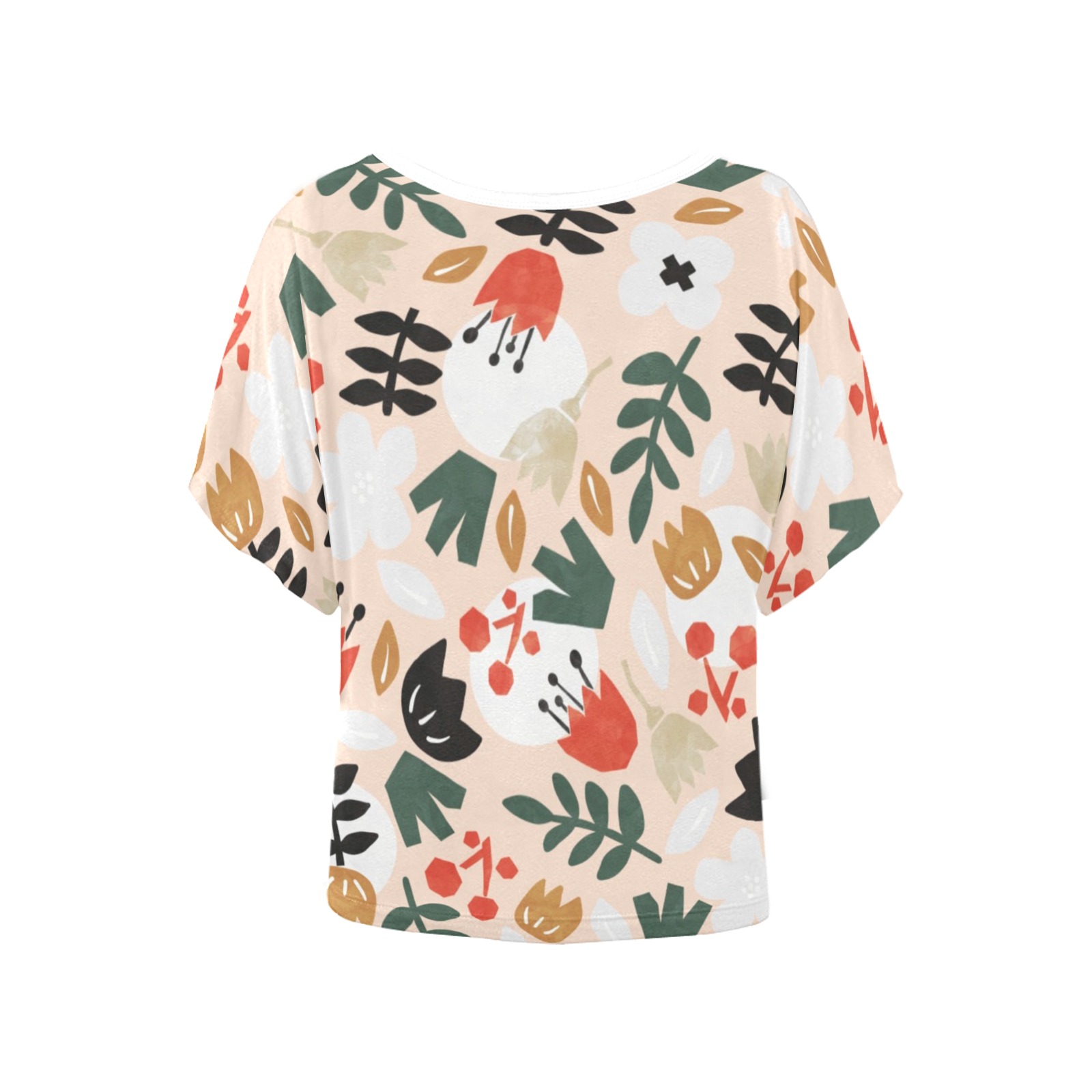 Modern floral shapes 71 Women's Batwing-Sleeved Blouse T shirt (Model T44)
