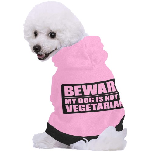Beware My Dog Is Not A Vegetarian (P) Pet Dog Hoodie