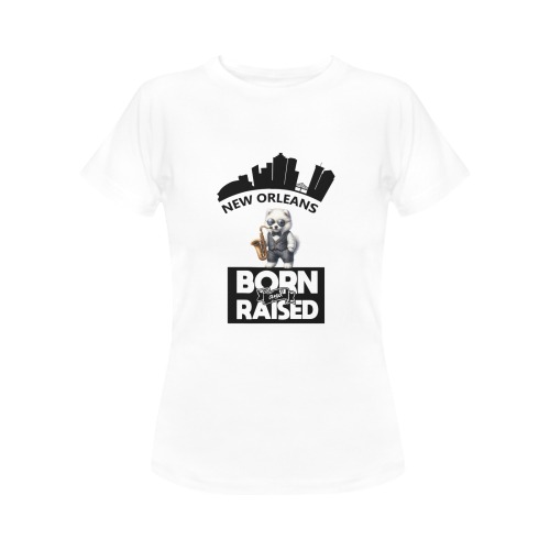 Jazz Bichon Frise New Orleans Born And Raised Women's T-Shirt in USA Size (Front Printing Only)