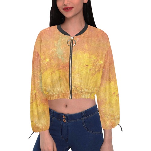 Eternal Sunburst Cropped Chiffon Jacket for Women (Model H30)