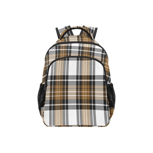 Brown Black Plaid Multifunctional Backpack (Model 1731)