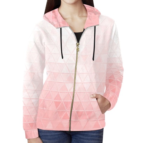 mosaic triangle 30 All Over Print Full Zip Hoodie for Women (Model H14)