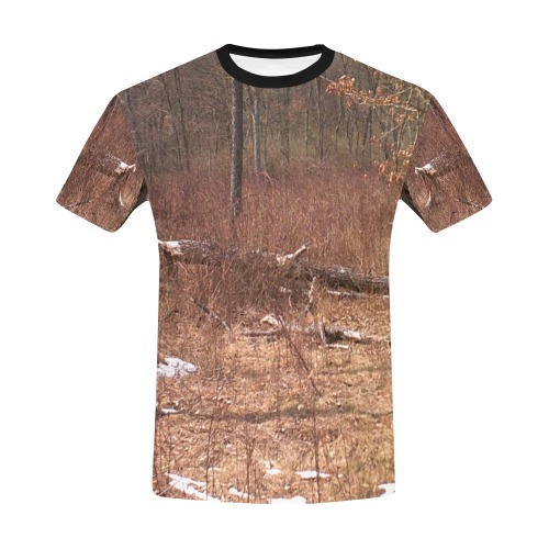 Falling tree in the woods All Over Print T-Shirt for Men (USA Size) (Model T40)