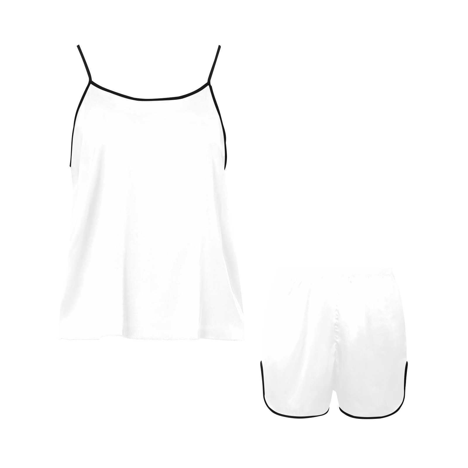 WHITE Women's Spaghetti Strap Short Pajama Set