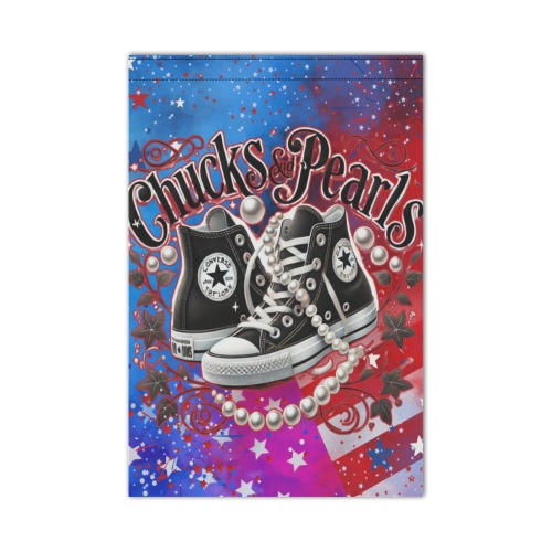 Chucks and Pearls RWB garden flag Garden Flag 12''x18'' (Two Sides Printing)