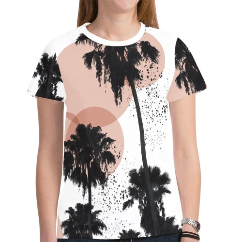Palms beach 01 New All Over Print T-shirt for Women (Model T45)