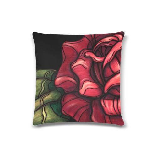 red rose Custom Zippered Pillow Case 16"x16"(Twin Sides)