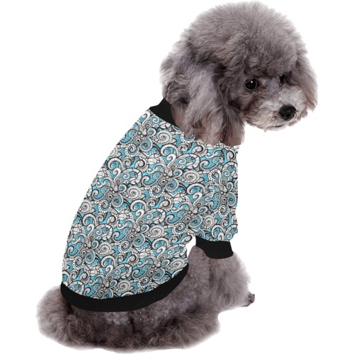 Let Your Spirit Wander in Teal Blue Pet Dog Round Neck Shirt