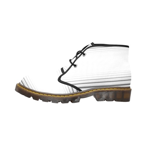 Women Chukka Boot - White Stripe 2 Men's Canvas Chukka Boots (Model 2402-1)