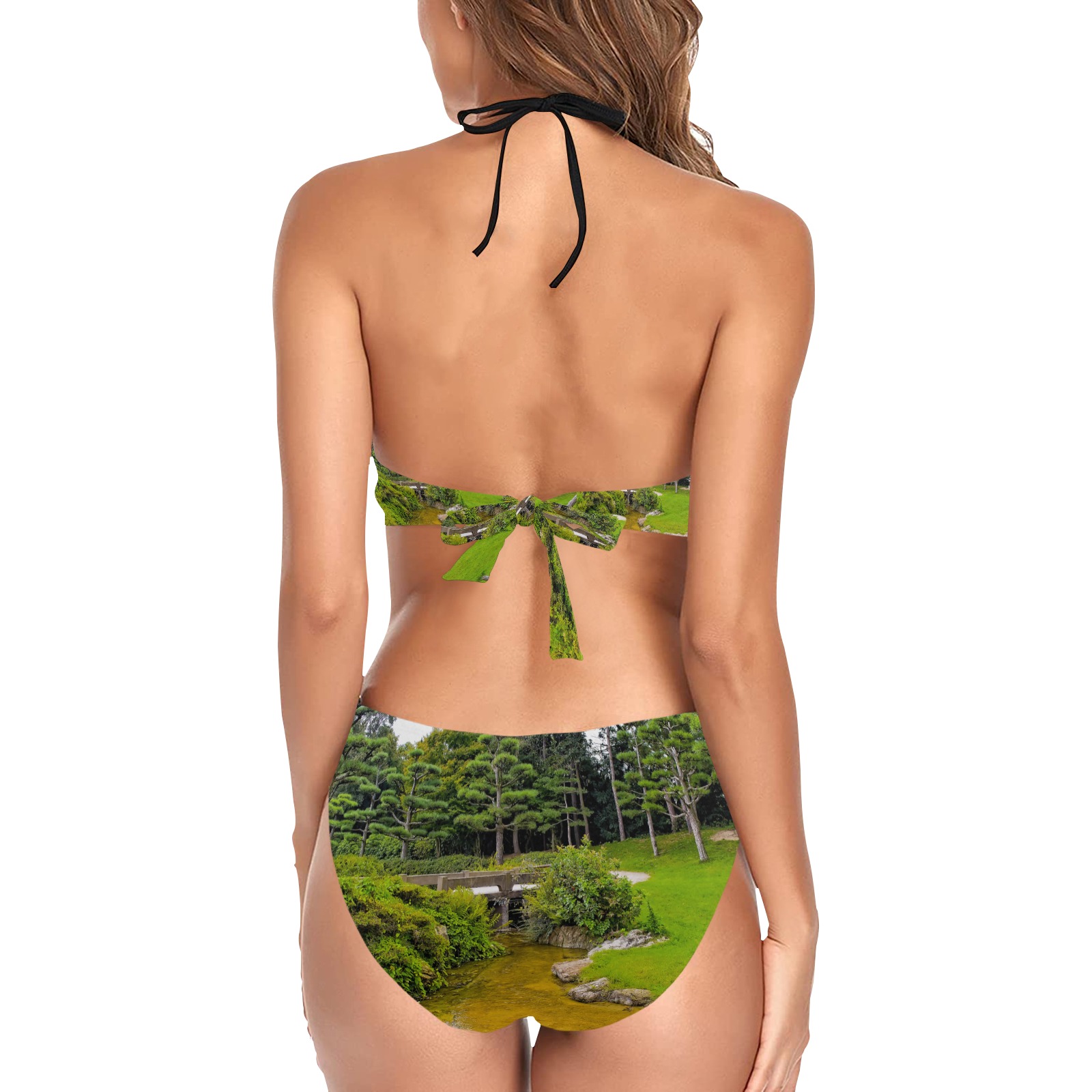 Japanese garden Women's Fringe Swimsuit (Model S32)