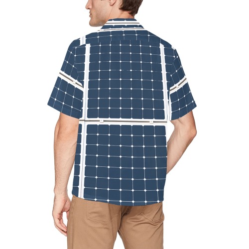 Solar Technology Power Panel Image Cell Energy Hawaiian Shirt with Chest Pocket (Model T58)