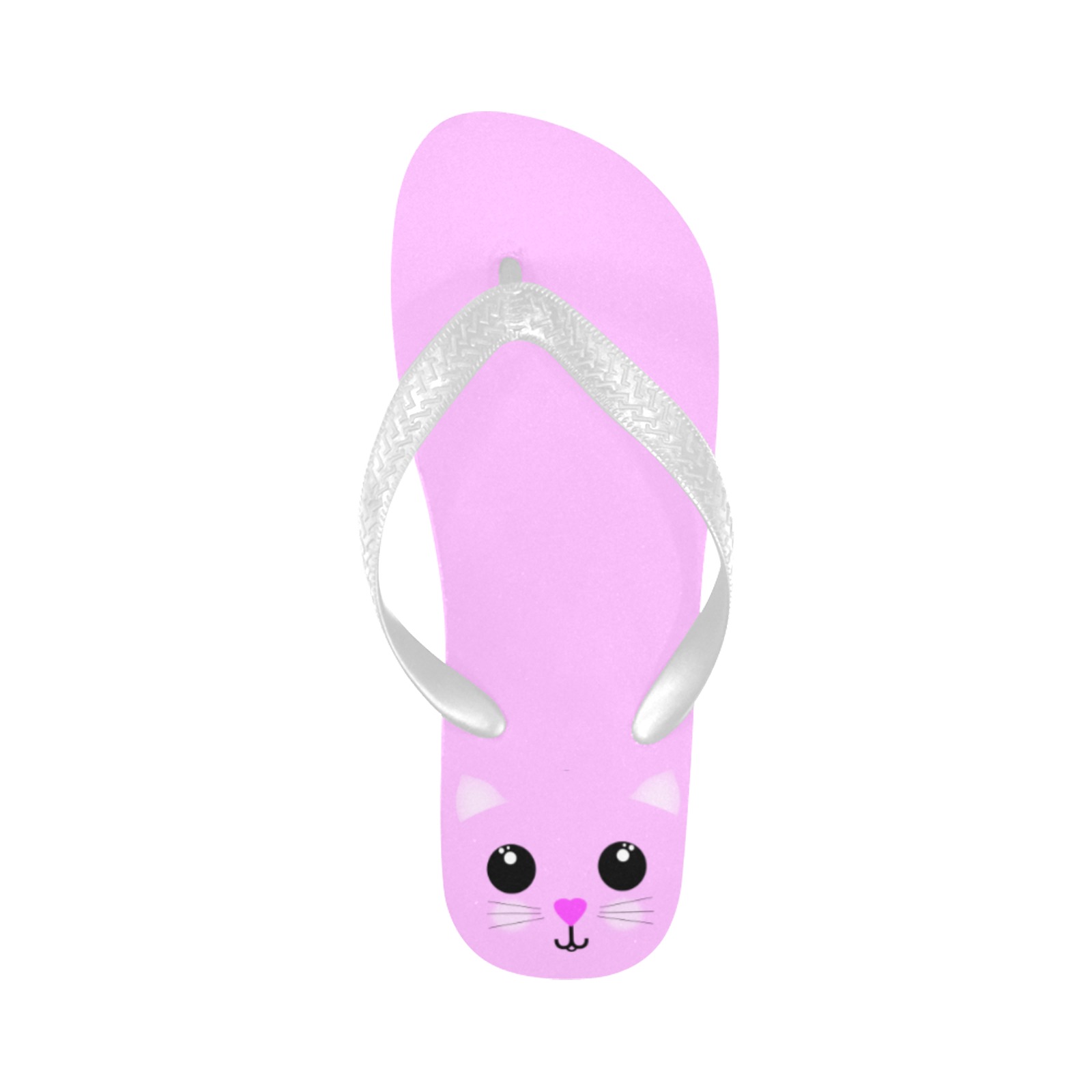 Kawaii Kitty Pink Flip Flops for Men/Women (Model 040)