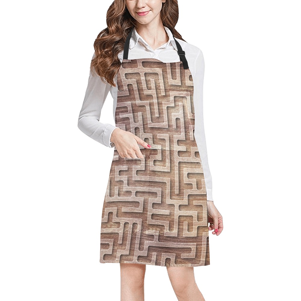 Wooden Maze All Over Print Apron