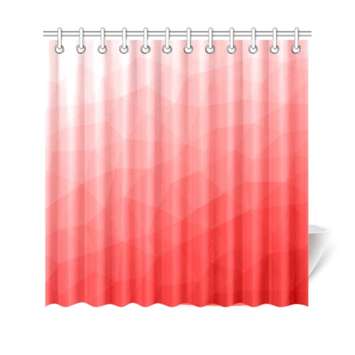 Red gradient geometric mesh pattern Shower Curtain 69"x70"