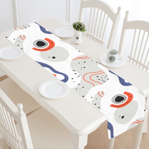 Elegant Abstract Mid Century Pattern Table Runner 14x72 inch