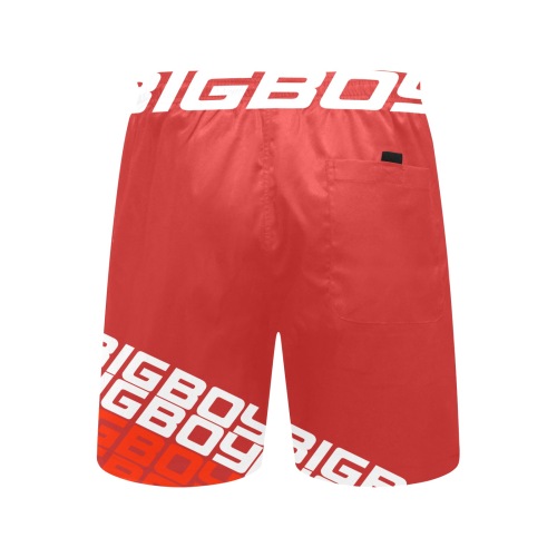BXB RED WHITE SHORTS Men's Mid-Length Beach Shorts (Model L51)