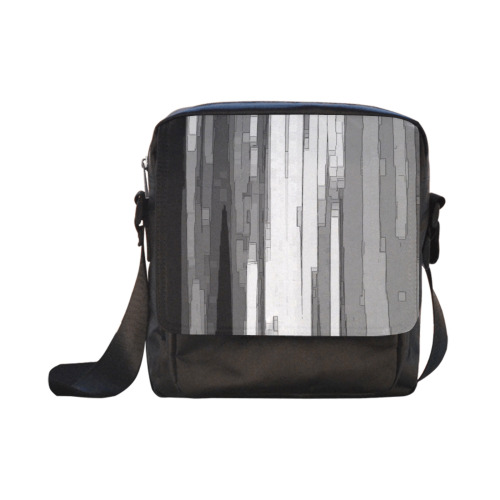 Greyscale Abstract B&W Art Crossbody Nylon Bags (Model 1633)
