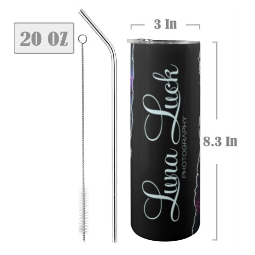 Luna Luck Photography - 20oz Tall Skinny Tumbler with Lid and Straw