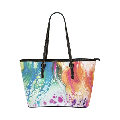 ColorCreationsbyDLo Colorful Leather Bag Leather Tote Bag/Large (Model 1651)