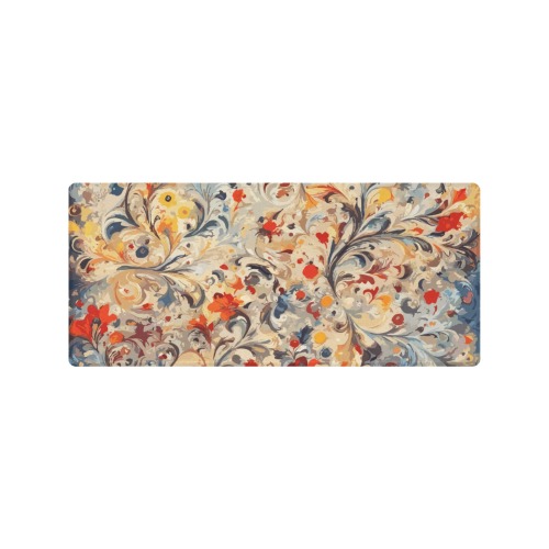 Striking floral abstract art. Fantasy flowers art Gaming Mousepad (35"x16")