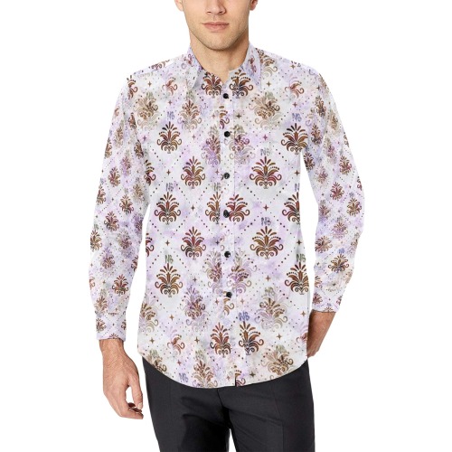 Soft Royal Pattern by Nico Bielow Men's All Over Print Casual Dress Shirt (Model T61)
