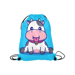 Adorable Cow Drawstring Bag Medium Drawstring Bag Model 1604 (Twin Sides) 13.8"(W) * 18.1"(H)