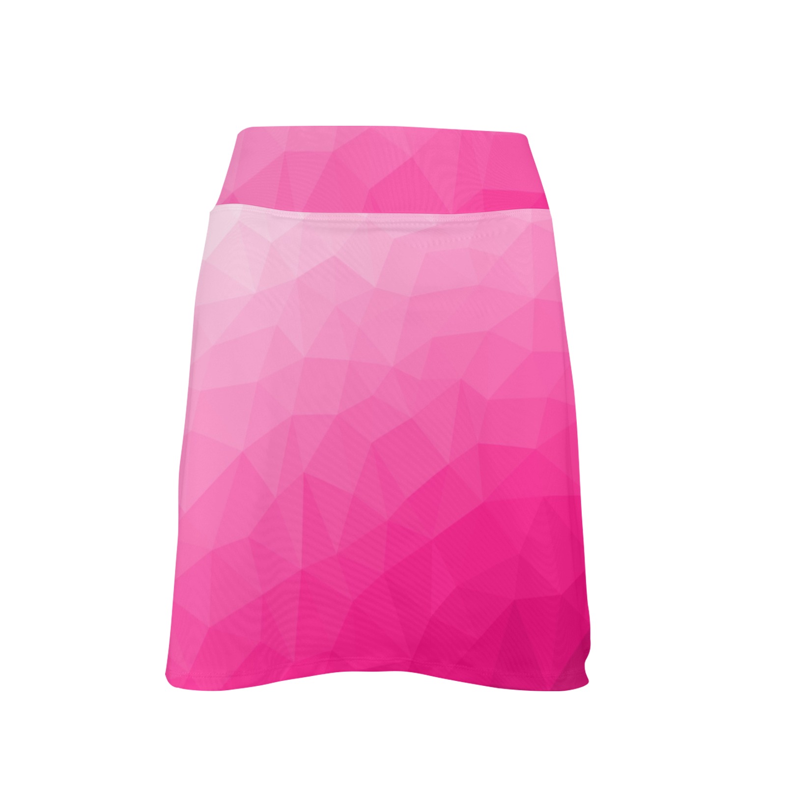 Hot pink gradient geometric mesh pattern Women's Golf Skirt with Pockets (Model D64)