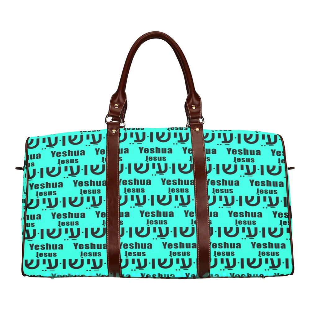 Turquoise Yeshua Tote Bag Large Waterproof Travel Bag/Small (Model 1639)