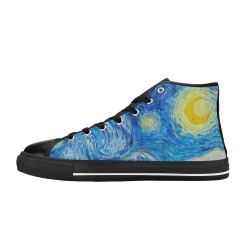 Starry Night Men’s Classic High Top Canvas Shoes (Model 017)