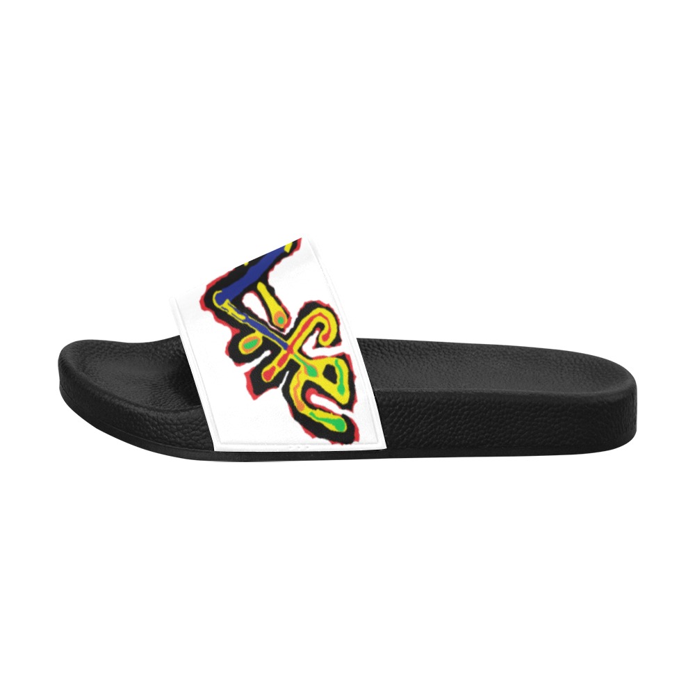 ZL.LOGO.wht Women's Slide Sandals (Model 057)