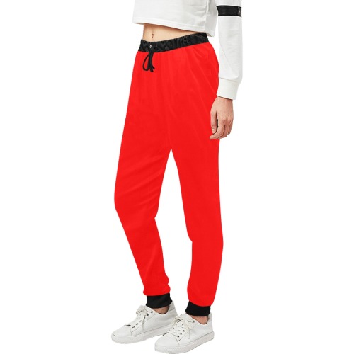 Merry Christmas Red Solid Color Unisex All Over Print Sweatpants (Model L11)
