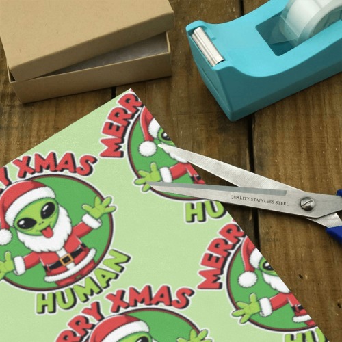 Merry Xmas Human Gift Wrapping Paper 58"x 23" (1 Roll)