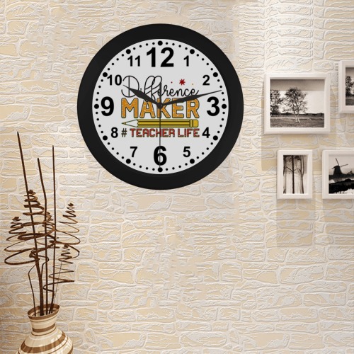 Difference Maker #Teacher life Circular Plastic Wall clock