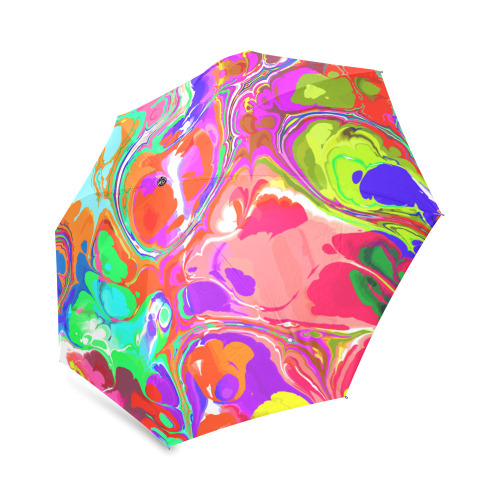 Psychedelic Abstract Marble Artistic Dynamic Paint Art Foldable Umbrella (Model U01)