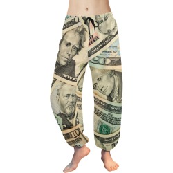 US PAPER CURRENCY Women's All Over Print Harem Pants (Model L18)