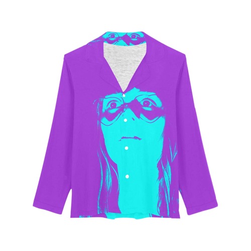 Jessie Stare PU & T Women's Long Sleeve Pajama Shirt