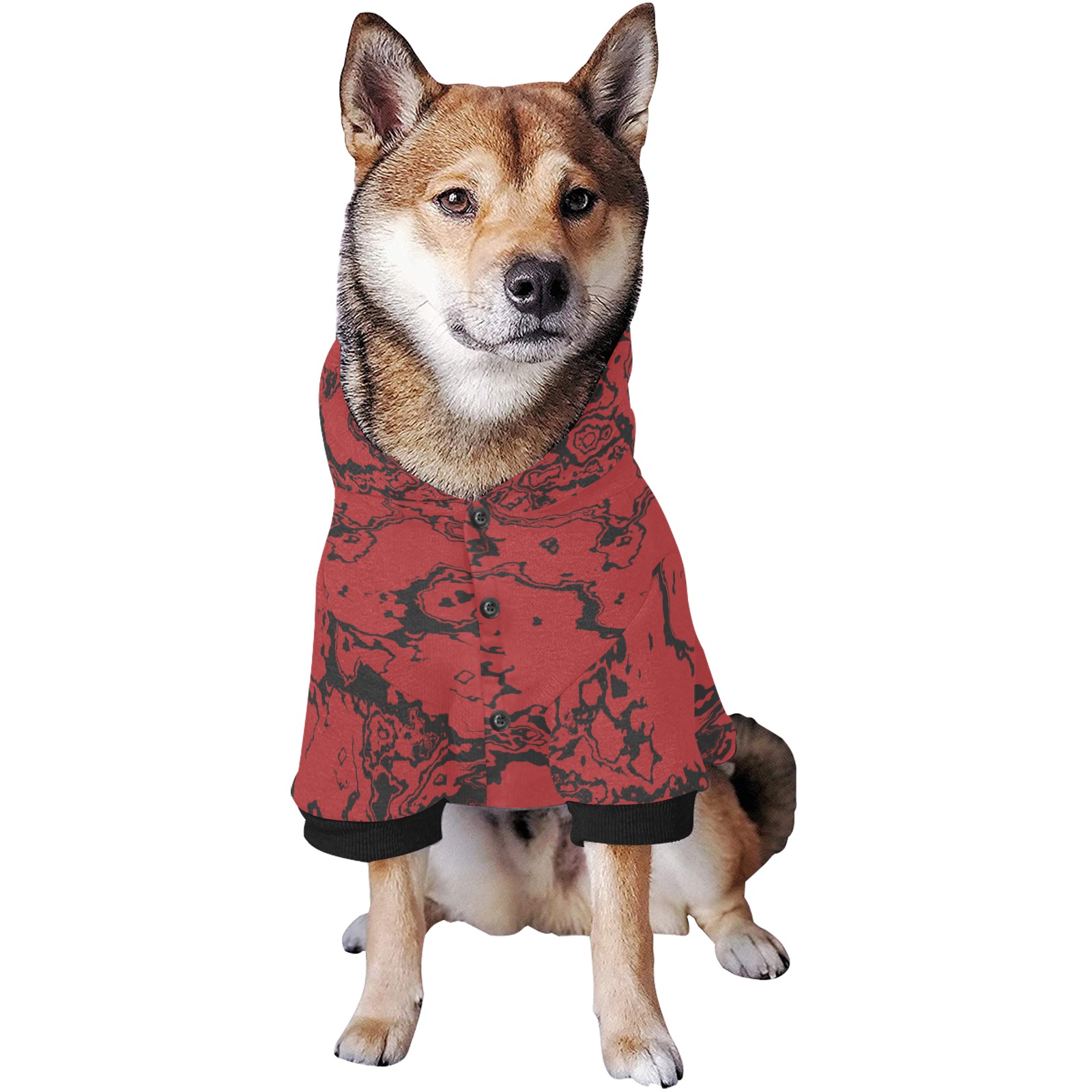 'Deep red' pet hoodie. Pet Dog Hoodie