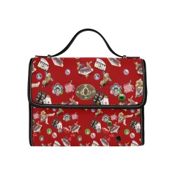 Famous Las Vegas Icons Waterproof Canvas Bag-Black (All Over Print) (Model 1641)