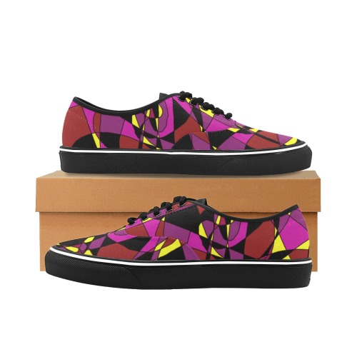 Multicolor Abstract Design S2020 Classic Women's Canvas Low Top Shoes (Model E001-4)