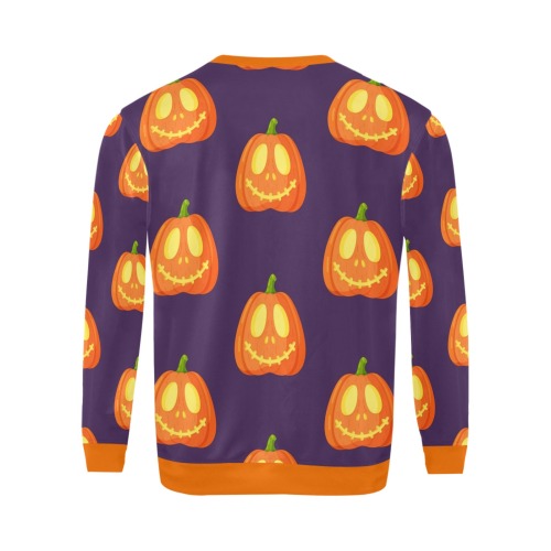 Halloween Pumpkin Sweatshirt All Over Print Crewneck Sweatshirt for Men (Model H18)