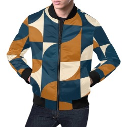 Navy motion abstract All Over Print Bomber Jacket for Men (Model H19)